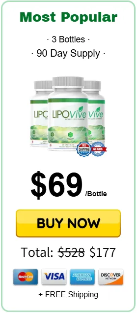 LipoVive 3 bottles - Most Popular - 90 day supply $69 per bottle