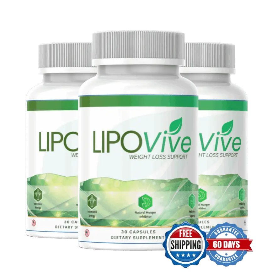 LipoVive three bottle supply with free shipping and 60-day guarantee